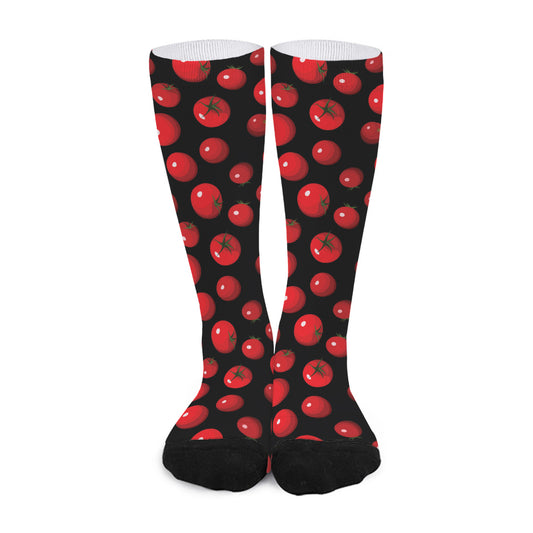 Red Tomato Pattern Print Long Socks