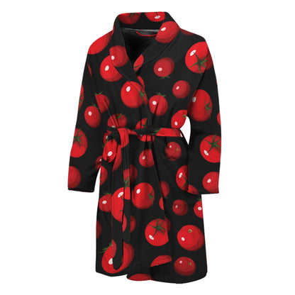 Red Tomato Pattern Print Men's Bathrobe