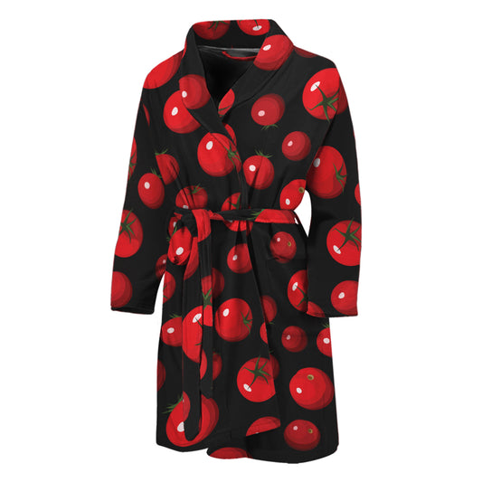 Red Tomato Pattern Print Men's Bathrobe