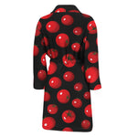 Red Tomato Pattern Print Men's Bathrobe