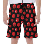 Red Tomato Pattern Print Men's Beach Shorts