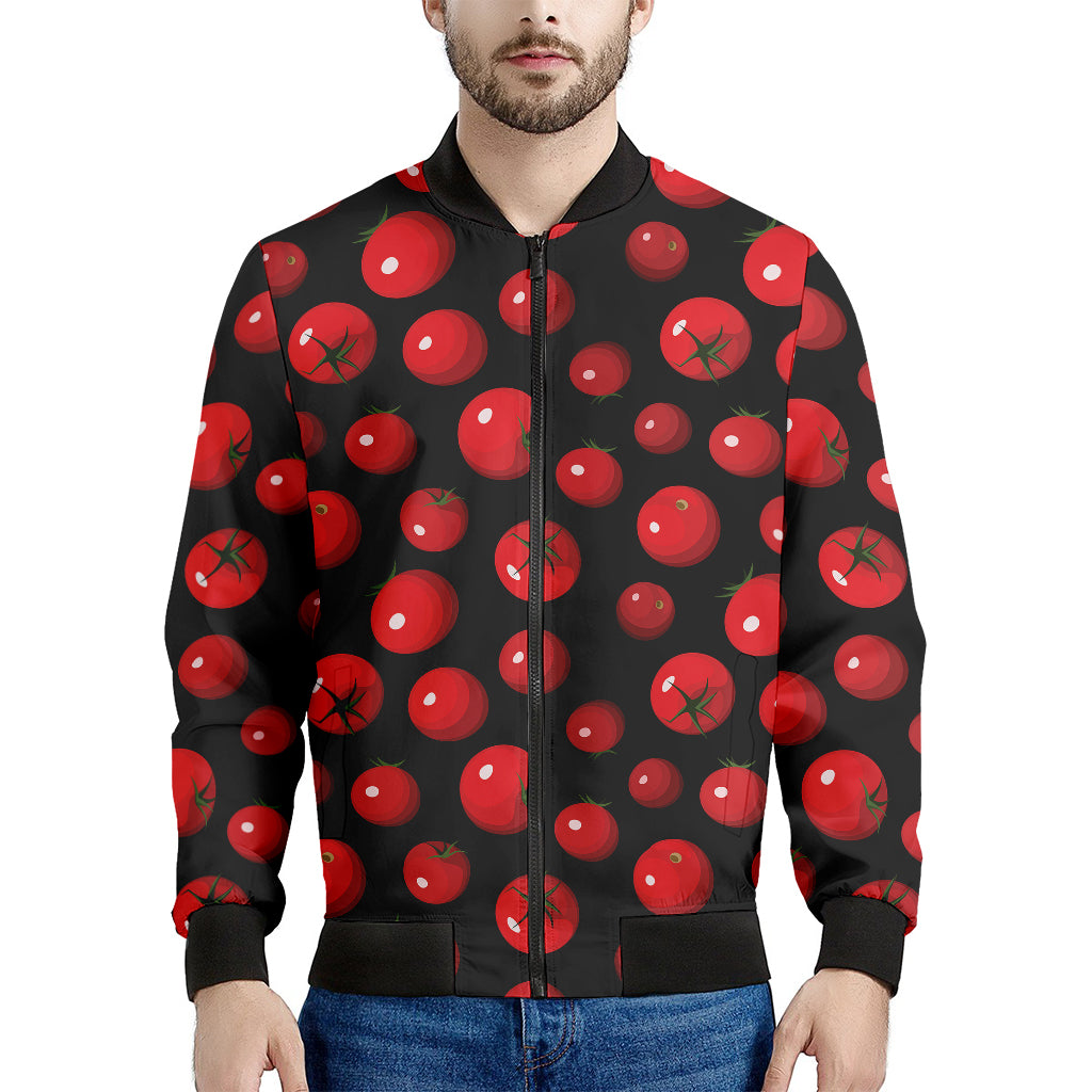 Red Tomato Pattern Print Men's Bomber Jacket