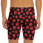 Red Tomato Pattern Print Men's Long Boxer Briefs