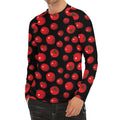 Red Tomato Pattern Print Men's Long Sleeve Rash Guard