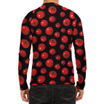 Red Tomato Pattern Print Men's Long Sleeve Rash Guard