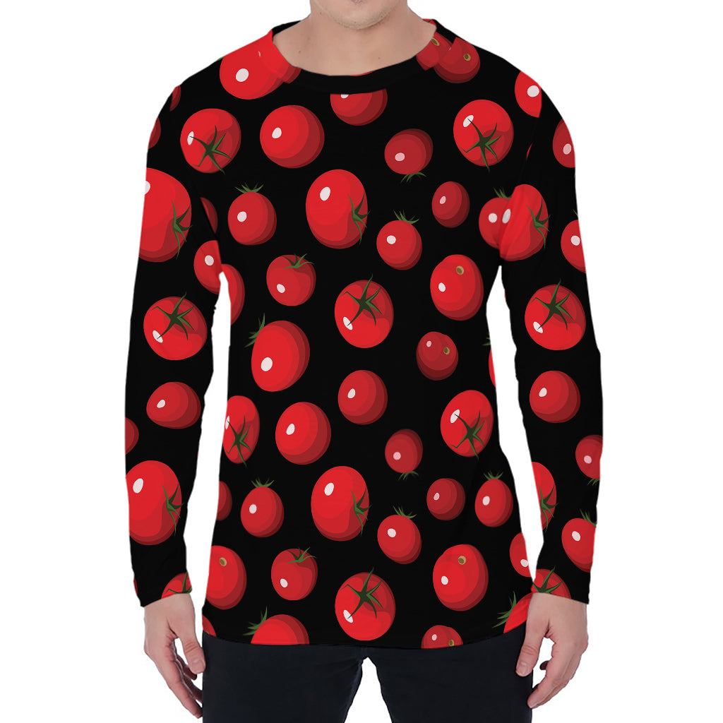 Red Tomato Pattern Print Men's Long Sleeve T-Shirt