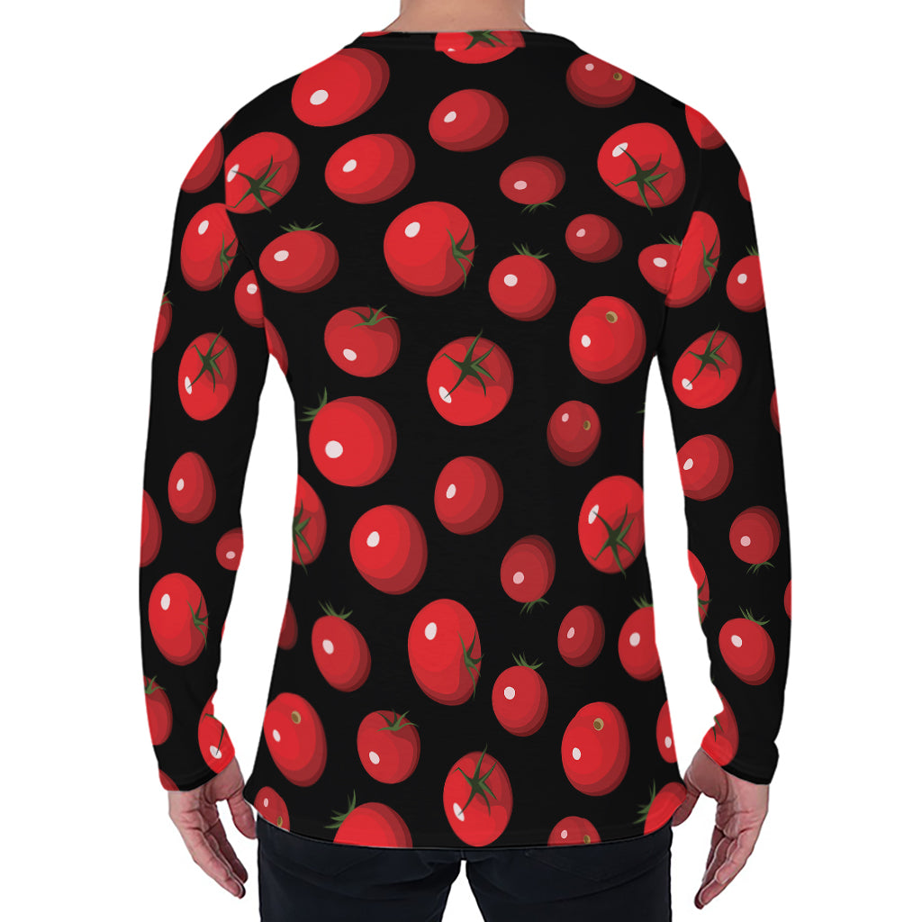 Red Tomato Pattern Print Men's Long Sleeve T-Shirt