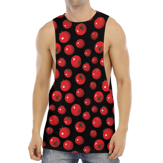 Red Tomato Pattern Print Men's Muscle Tank Top