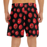 Red Tomato Pattern Print Men's Split Running Shorts