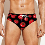 Red Tomato Pattern Print Men's Swim Briefs
