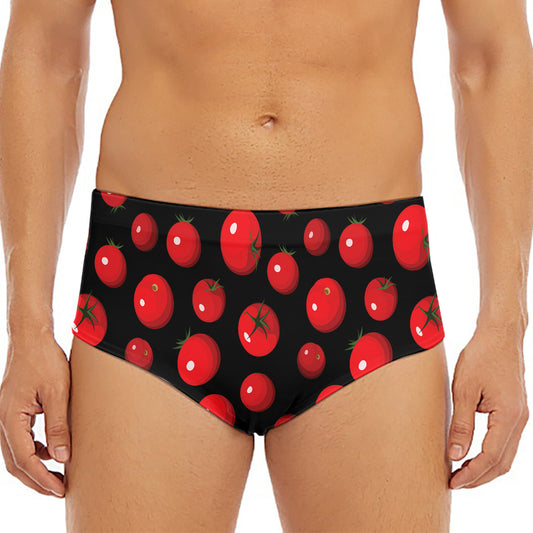 Red Tomato Pattern Print Men's Triangle Swim Briefs