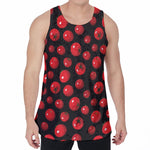 Red Tomato Pattern Print Men's Velvet Tank Top