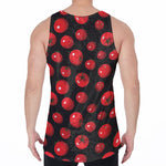Red Tomato Pattern Print Men's Velvet Tank Top