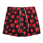 Red Tomato Pattern Print Mesh Shorts
