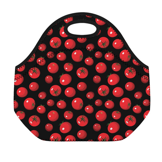Red Tomato Pattern Print Neoprene Lunch Bag