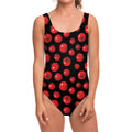 Red Tomato Pattern Print One Piece Swimsuit