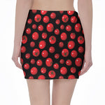 Red Tomato Pattern Print Pencil Mini Skirt