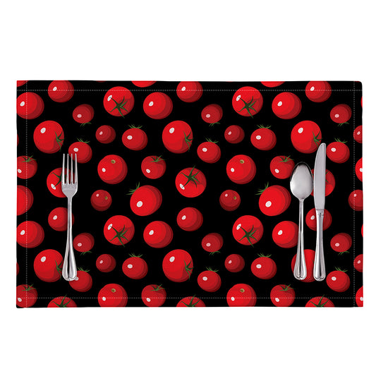 Red Tomato Pattern Print Placemat