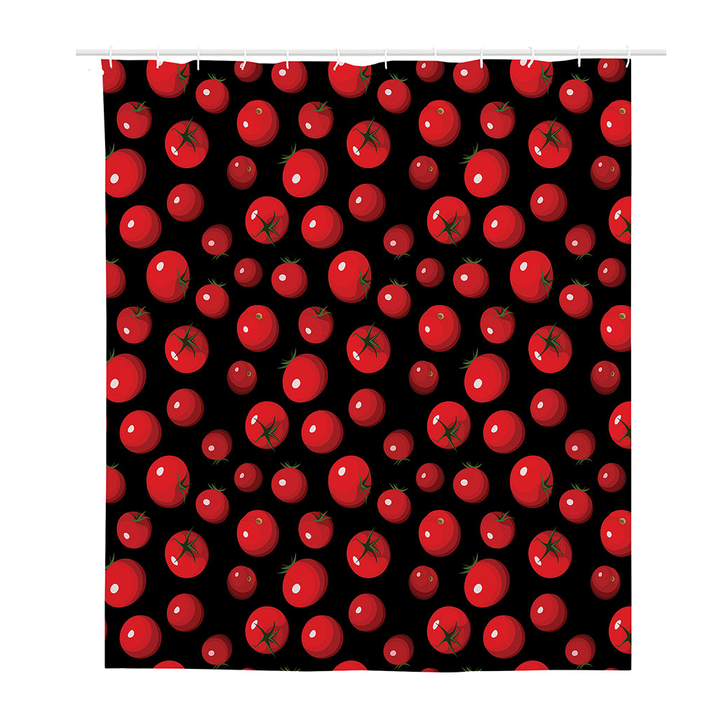 Red Tomato Pattern Print Polyester Shower Curtain
