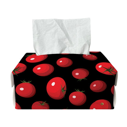 Red Tomato Pattern Print Rectangle Tissue Box Cover