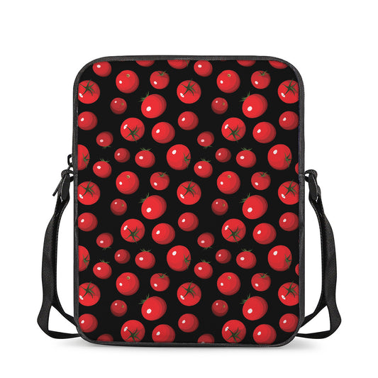 Red Tomato Pattern Print Rectangular Crossbody Bag