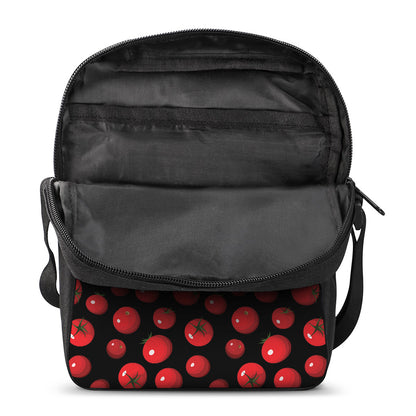 Red Tomato Pattern Print Rectangular Crossbody Bag