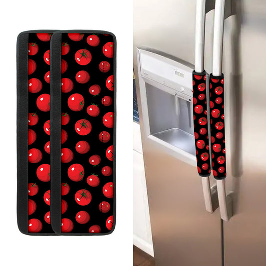 Red Tomato Pattern Print Refrigerator Handle Covers