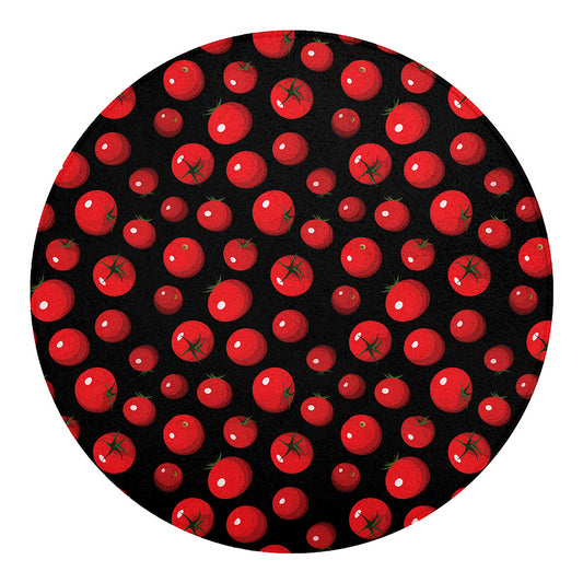 Red Tomato Pattern Print Round Blanket