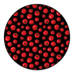 Red Tomato Pattern Print Round Floor Mat
