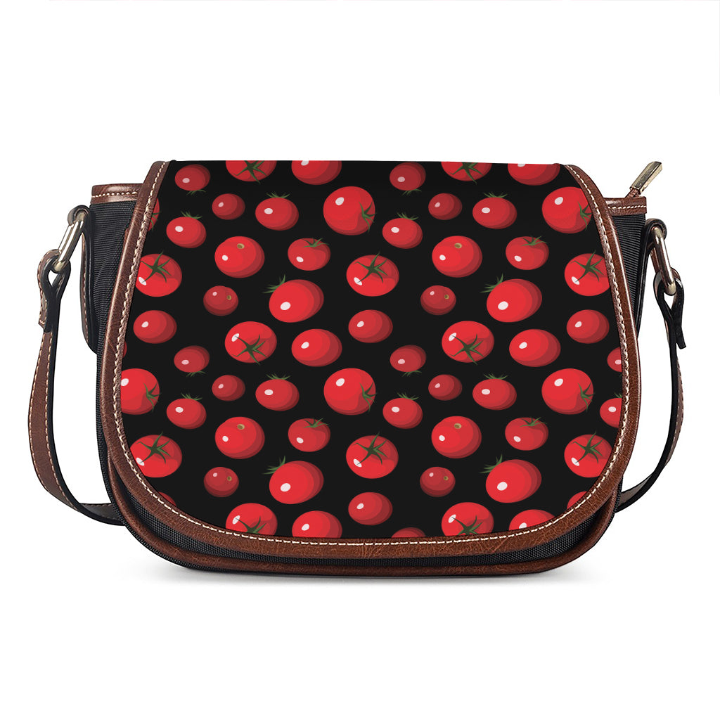 Red Tomato Pattern Print Saddle Bag