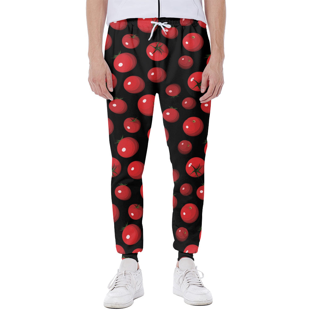 Red Tomato Pattern Print Scuba Joggers