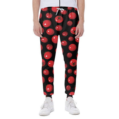 Red Tomato Pattern Print Scuba Joggers