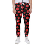 Red Tomato Pattern Print Scuba Joggers