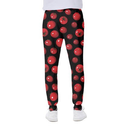 Red Tomato Pattern Print Scuba Joggers