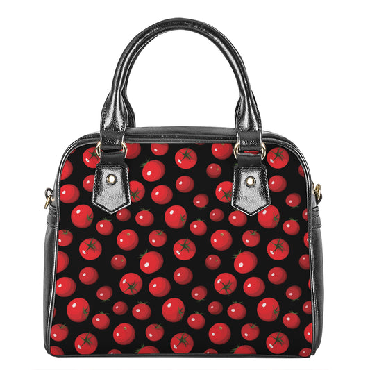 Red Tomato Pattern Print Shoulder Handbag