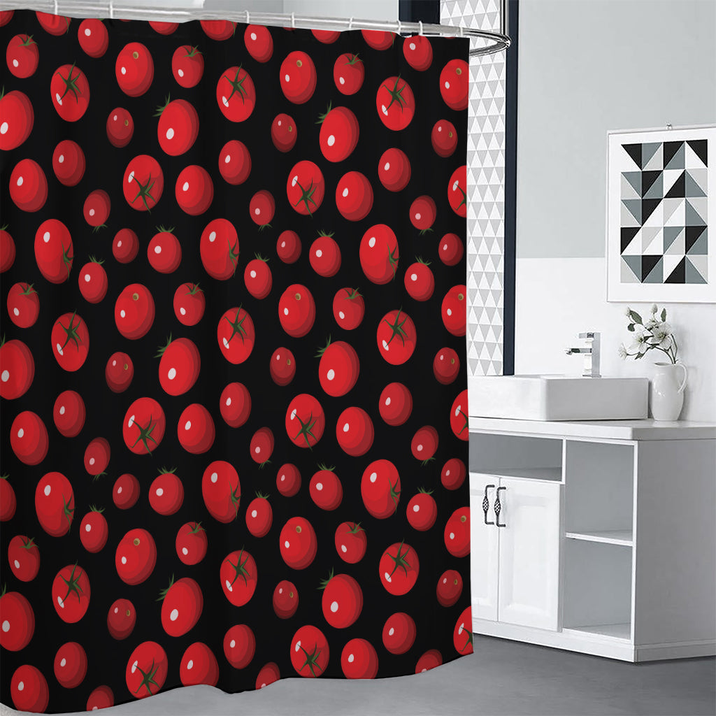 Red Tomato Pattern Print Shower Curtain