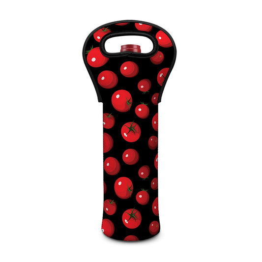 Red Tomato Pattern Print Single Neoprene Wine Tote
