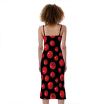 Red Tomato Pattern Print Slim Fit Midi Cami Dress