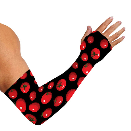 Red Tomato Pattern Print Sun Protection Arm Sleeves