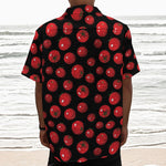 Red Tomato Pattern Print Textured Short Sleeve Shirt