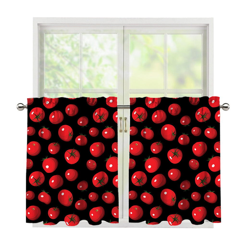 Red Tomato Pattern Print Tier Curtains