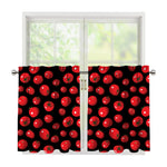 Red Tomato Pattern Print Tier Curtains