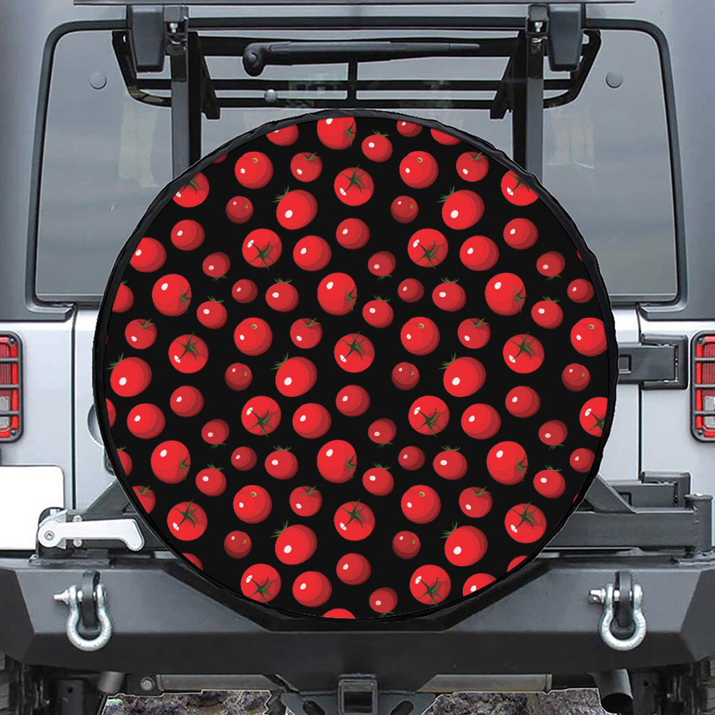 Red Tomato Pattern Print Tire Cover