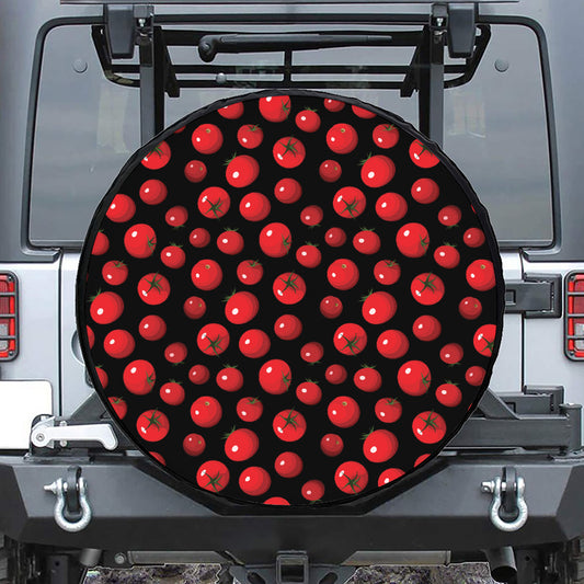 Red Tomato Pattern Print Tire Cover