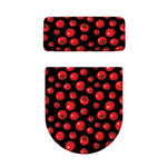 Red Tomato Pattern Print Toilet Lid And Tank Cover Set