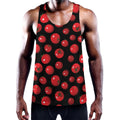 Red Tomato Pattern Print Men's Workout Tank Top