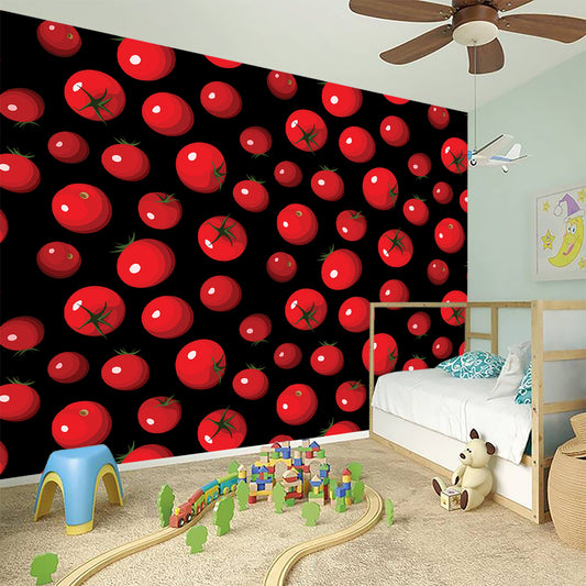 Red Tomato Pattern Print Wall Sticker