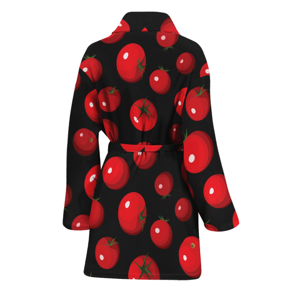 Red Tomato Pattern Print Women's Bathrobe