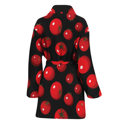 Red Tomato Pattern Print Women's Bathrobe