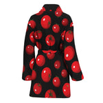 Red Tomato Pattern Print Women's Bathrobe